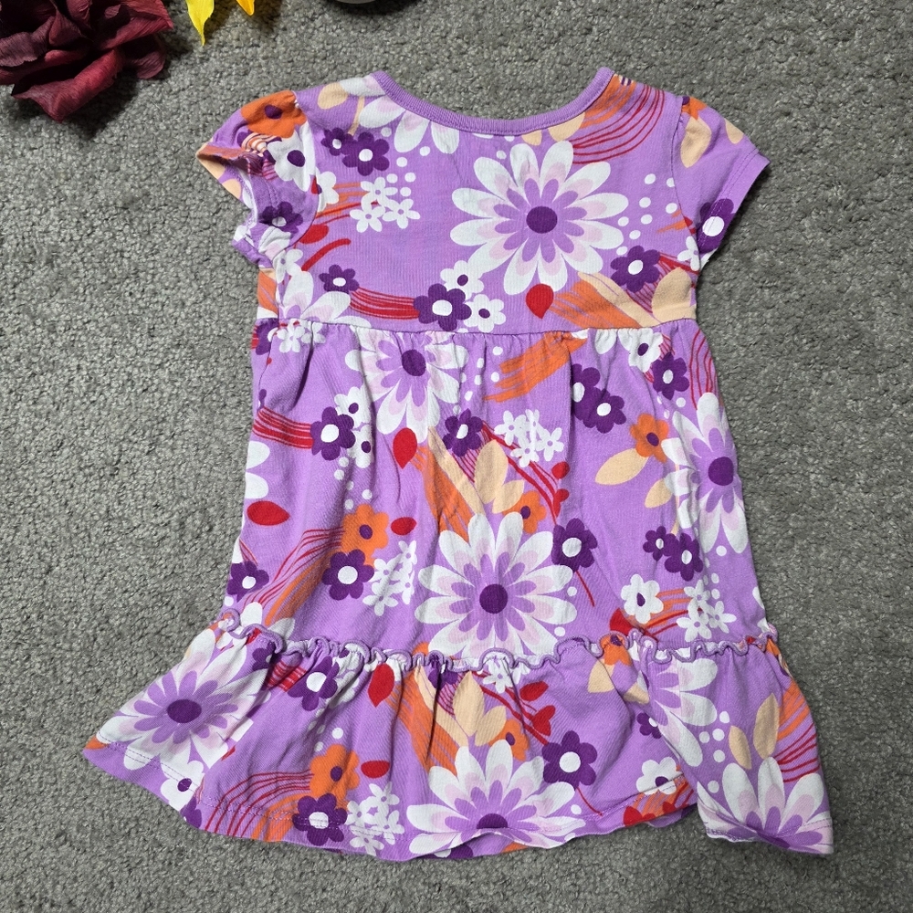Purple Summer Hippie Dress with Flowers Toddler Size 18 Months